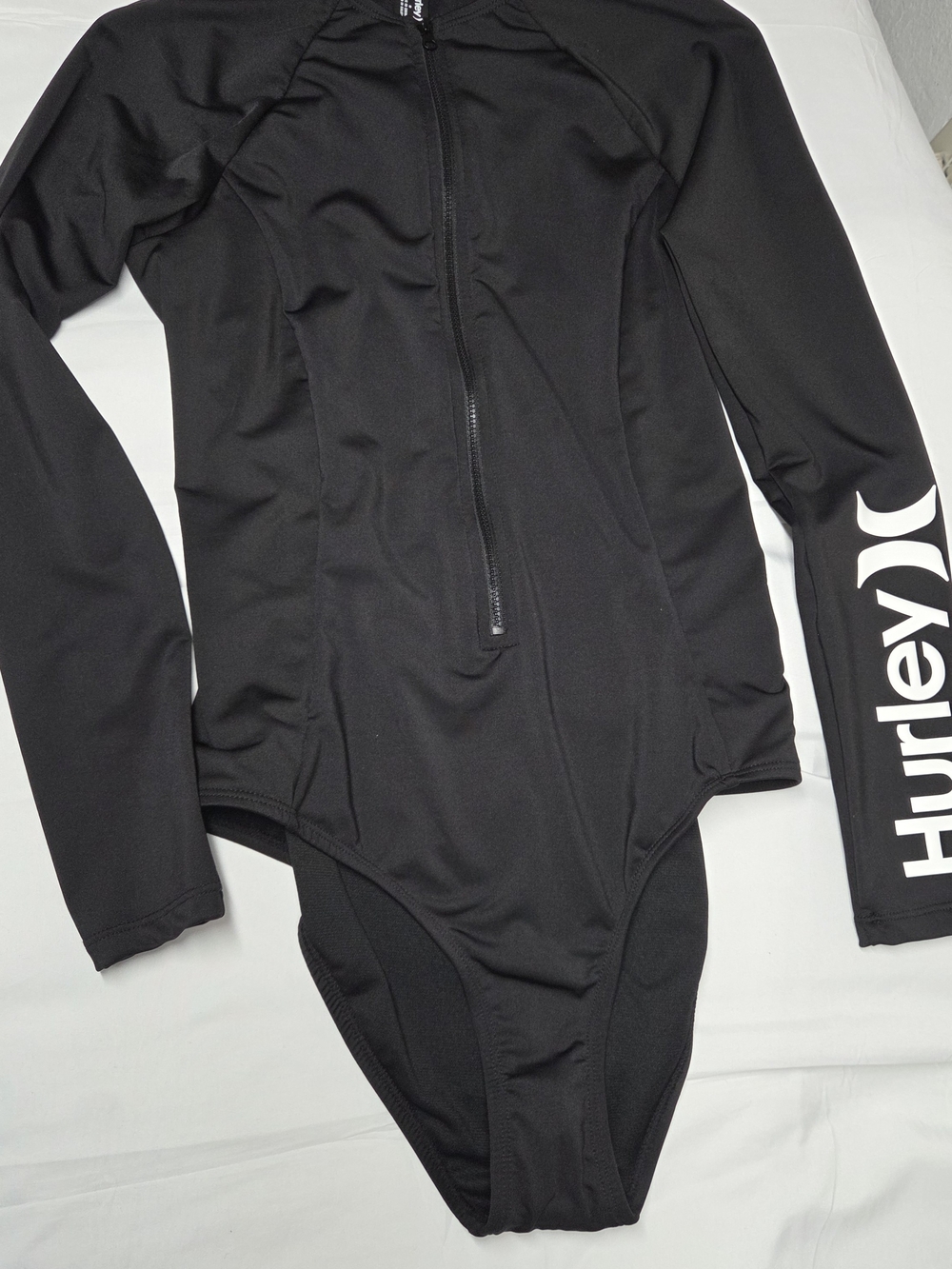 Hurley Black Long Sleeve zip Front Surf Suit